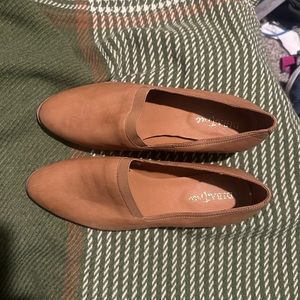 Brand new tan slip ons